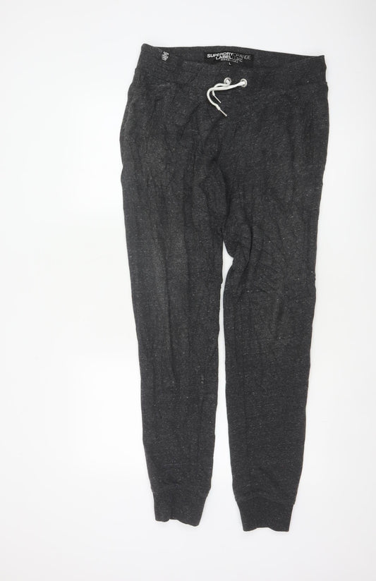 Superdry Men’s Black L Orange Label Luxe Jogger Sweatpants Drawstring