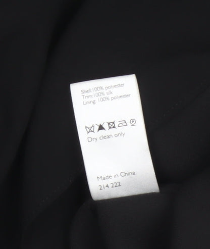 John Lewis Women Black UK 14 Long Chiffon Ruffle Fit & Flare Dress