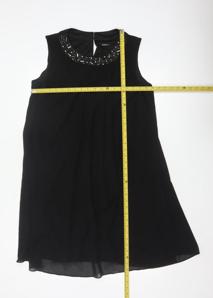 Roman Women Black Size 18 A-Line Beaded Chiffon Formal Dress
