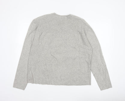 Marks & Spencer Women Grey L Knit Button Shoulder Pullover Jumper
