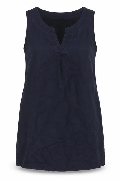 Laura Ashley Women Blue UK 18 Sleeveless Shift Knee Dress V-Neck
