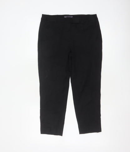 Marks & Spencer Women Black UK 10 Tapered Tailored Work Trousers