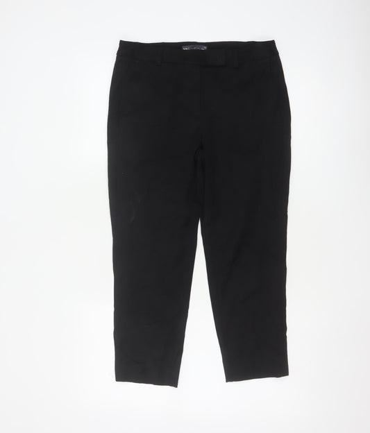Marks & Spencer Women Black UK 10 Tapered Tailored Work Trousers