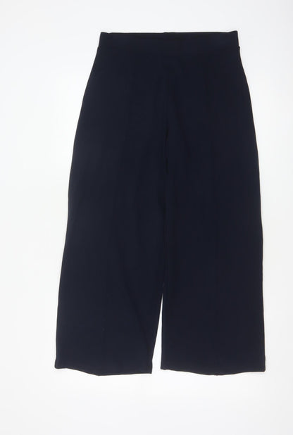 White Label The White Company Women Navy UK 12 High Rise Wide-Leg Trousers