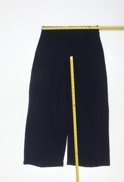 White Label The White Company Women Navy UK 12 High Rise Wide-Leg Trousers