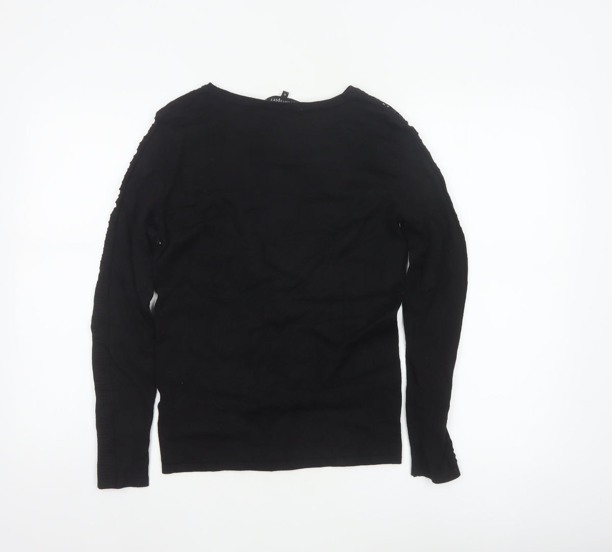 Principles Women’s Black Size 10 Crew Neck Lace Panel Knit Jumper