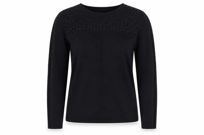 Principles Women’s Black Size 10 Crew Neck Lace Panel Knit Jumper