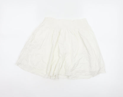 Jack Wills Women Ivory UK 10 A-Line Layered Cotton Mini Skirt