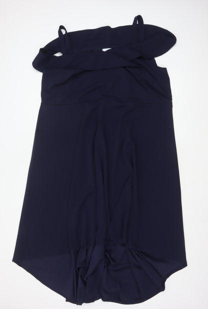 Yours London Women’s Blue UK 28 Plus Size Off Shoulder Maxi Dress