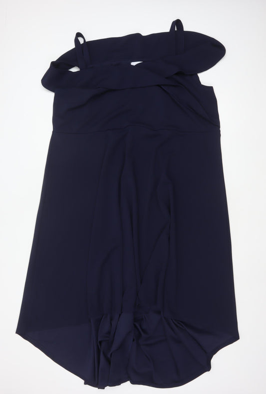 Yours London Women’s Blue UK 28 Plus Size Off Shoulder Maxi Dress
