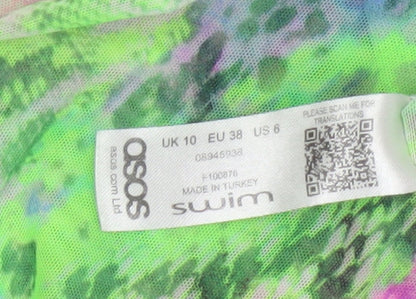 ASOS Women Multicoloured UK 10 Sheer Animal Print Long Sleeve Cover Up