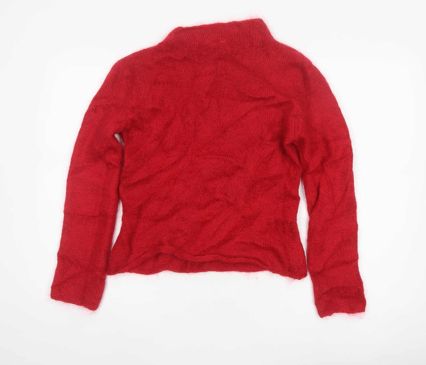 Twiggy Women Red L Mohair Blend Roll Neck Long Sleeve Knit Jumper