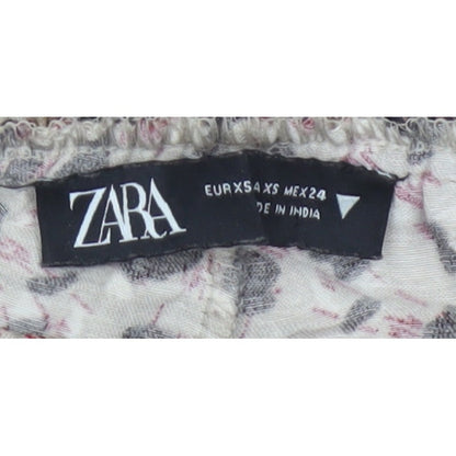 Zara Women Multicoloured XS Animal Print Jogger Trousers Elastic Waist