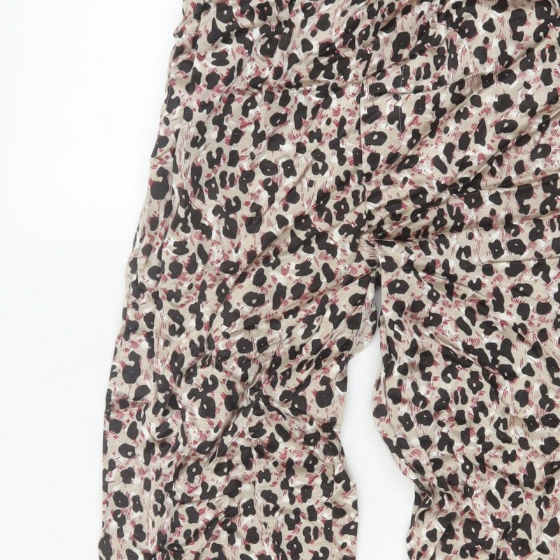 Zara Women Multicoloured XS Animal Print Jogger Trousers Elastic Waist