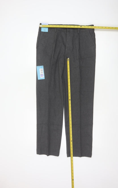 Marks & Spencer Boys Grey 12 Plus Fit Regular Leg School Trousers