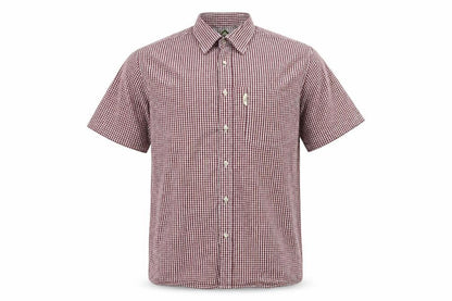 Rydale Men’s Red Check Short Sleeve Button-Up Shirt Size L