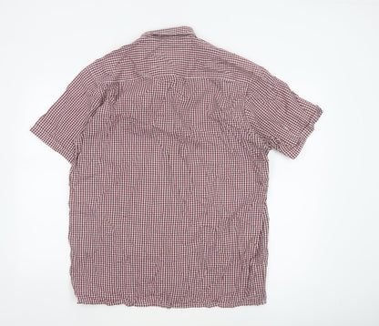 Rydale Men’s Red Check Short Sleeve Button-Up Shirt Size L