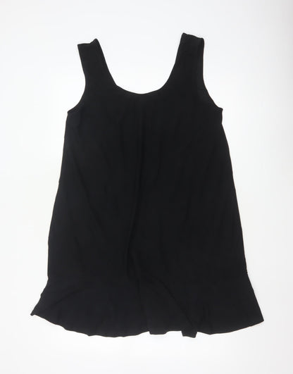 Mango Women Black UK 12 Sleeveless Asymmetric Swing Dress