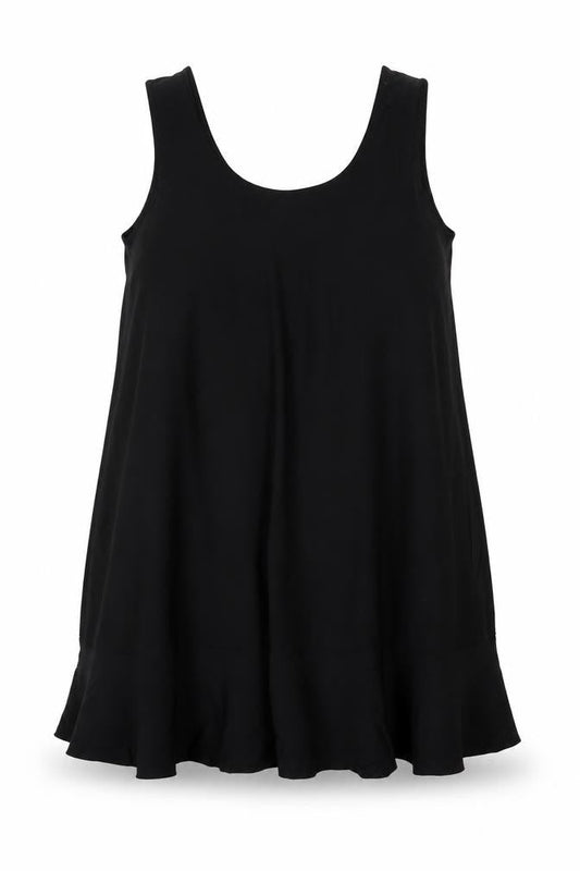 Mango Women Black UK 12 Sleeveless Asymmetric Swing Dress