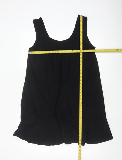 Mango Women Black UK 12 Sleeveless Asymmetric Swing Dress