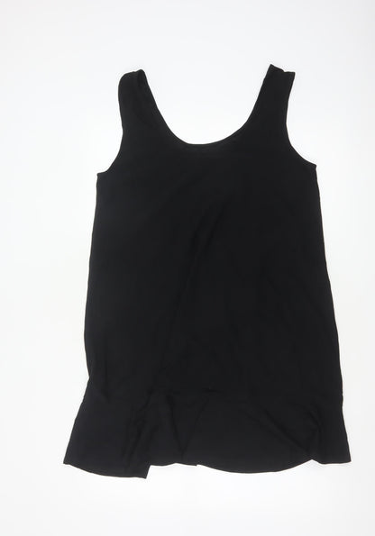 Mango Women Black UK 12 Sleeveless Asymmetric Swing Dress
