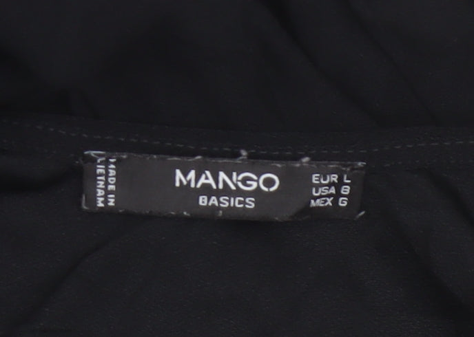 Mango Women Black UK 12 Sleeveless Asymmetric Swing Dress