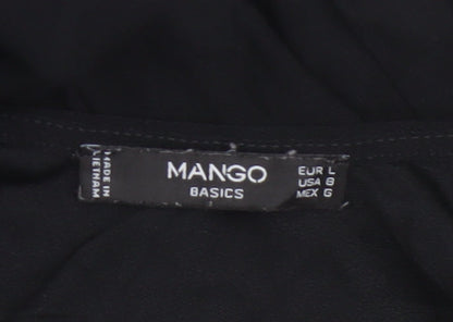 Mango Women Black UK 12 Sleeveless Asymmetric Swing Dress