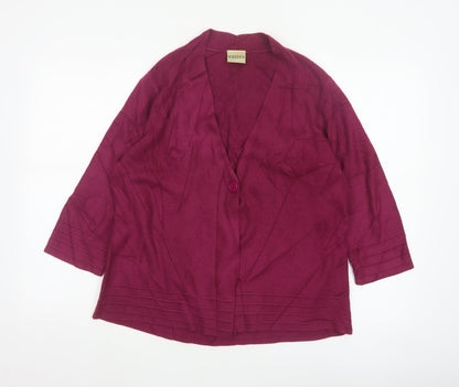 Eastex Women’s Purple UK 14 V-Neck 3/4 Sleeve Knit Cardigan