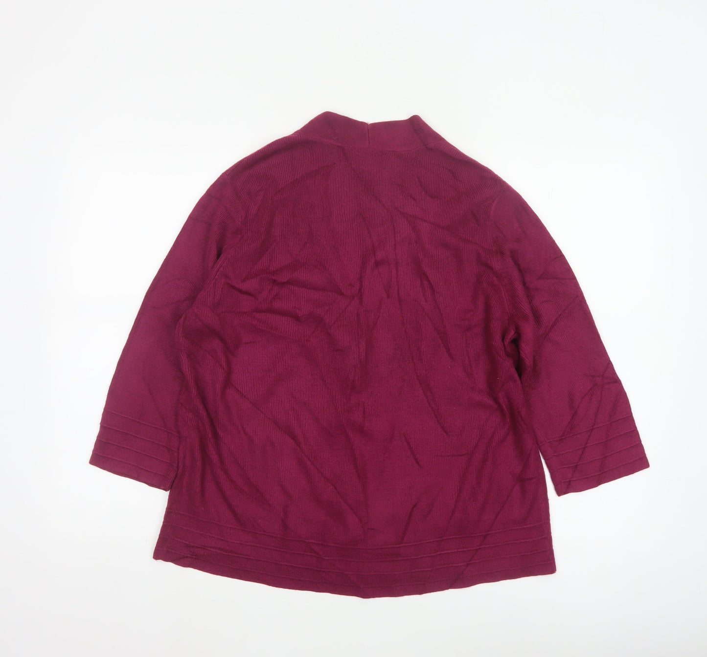 Eastex Women’s Purple UK 14 V-Neck 3/4 Sleeve Knit Cardigan