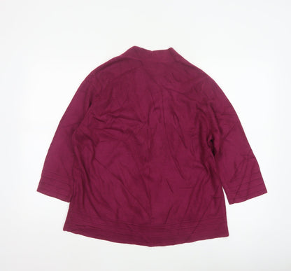 Eastex Women’s Purple UK 14 V-Neck 3/4 Sleeve Knit Cardigan