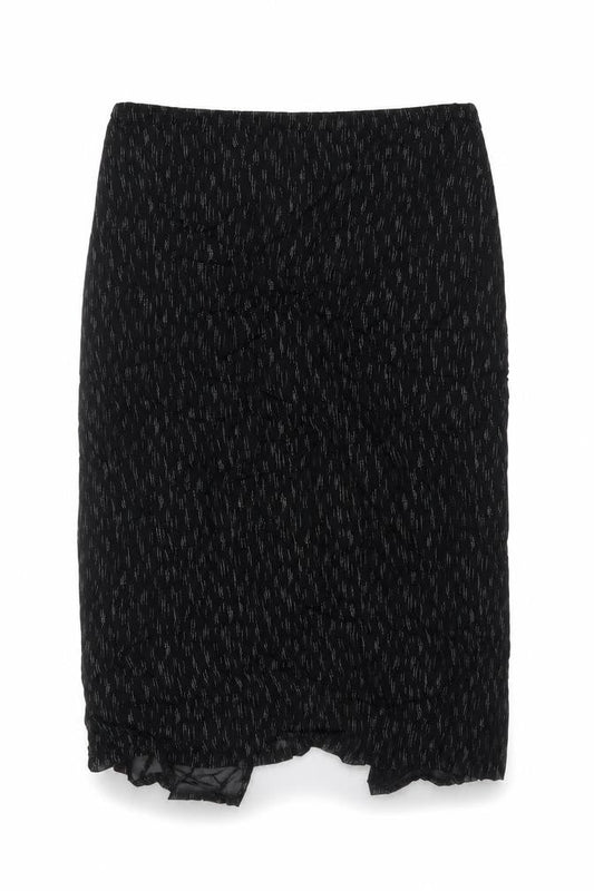 Marks and Spencer Women Black Silver Glitter Pencil Midi Skirt UK 16