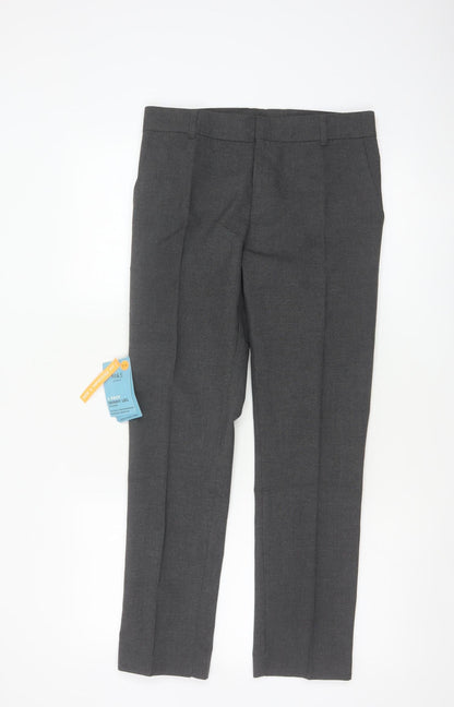 Marks and Spencer Boys Grey 12-13 Years Skinny Leg School Trousers 2 Pack
