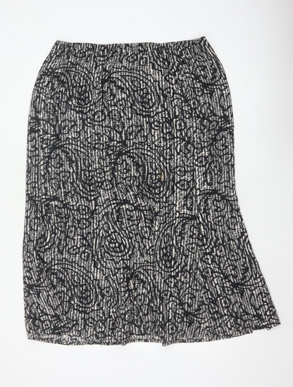 Windsmoor Women Grey Paisley Flared Midi Skirt UK 16 Lined