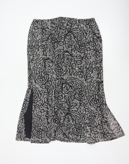 Windsmoor Women Grey Paisley Flared Midi Skirt UK 16 Lined