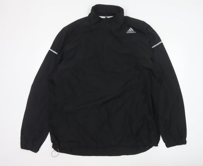 adidas Men’s Black XL ClimaProof 1/4 Zip Reflective Running Sweatshirt