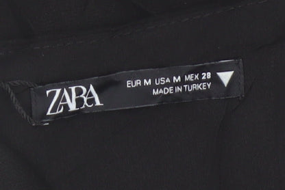 Zara Women Black M Rhinestone Corset Strappy Bodysuit Party