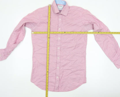 TM Lewin Men’s Pink 15.5 Slim Fit Cotton Long Sleeve Shirt