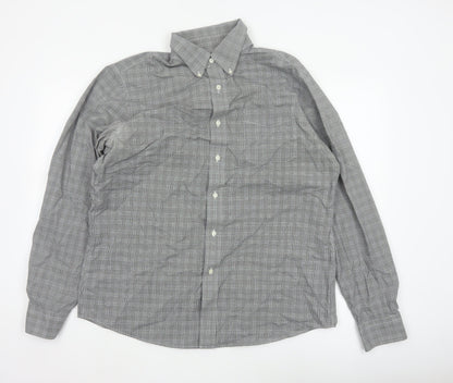 Lauren Ralph Lauren Men's Black Check Slim Fit 17 34 Non-Iron Shirt