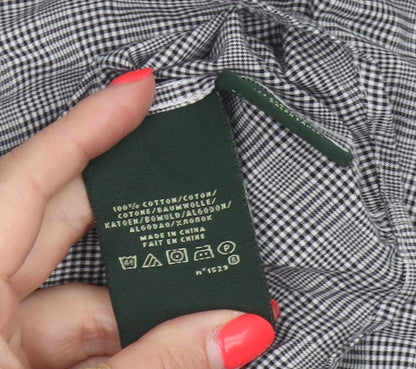Lauren Ralph Lauren Men's Black Check Slim Fit 17 34 Non-Iron Shirt