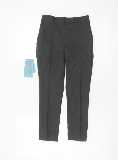 M&S Boys Grey 7-8 Years Dress Pants Super Skinny School NWT