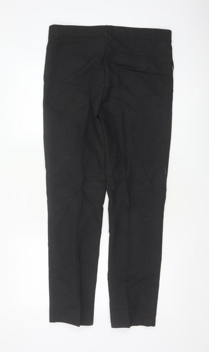 M&S Boys Black 15-16 Years Slim Fit School Formal Dress Trousers 31in