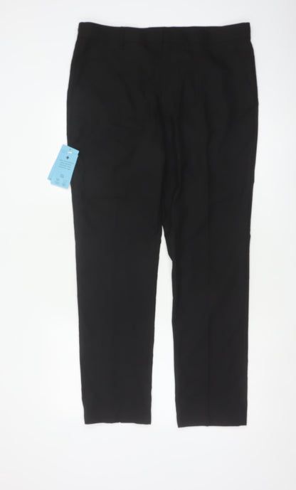 M&S Boys Black School Dress Trousers Age 16 Years Easy Care NWT