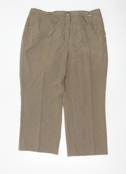 Marks and Spencer Women's Brown UK 18 Short Tailored Straight Trousers