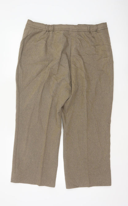 Marks and Spencer Women's Brown UK 18 Short Tailored Straight Trousers
