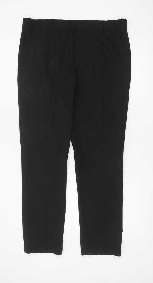 Marks & Spencer Boys Black 17-18 Years Dress Trousers School Pockets