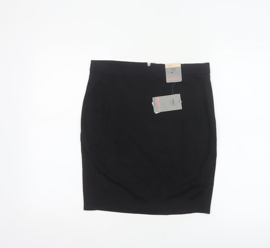 Marks and Spencer Girls Black Age 17-18 Straight Pencil School Skirt