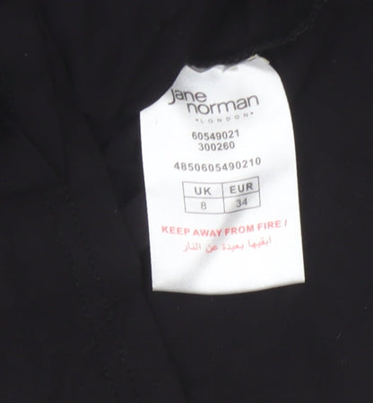 Jane Norman Women’s Black UK 8 Wrap V-Neck Buckle Blouse