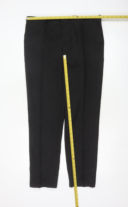 M&S Boys Black 17-18 Years Slim Fit School Dress Trousers NWT