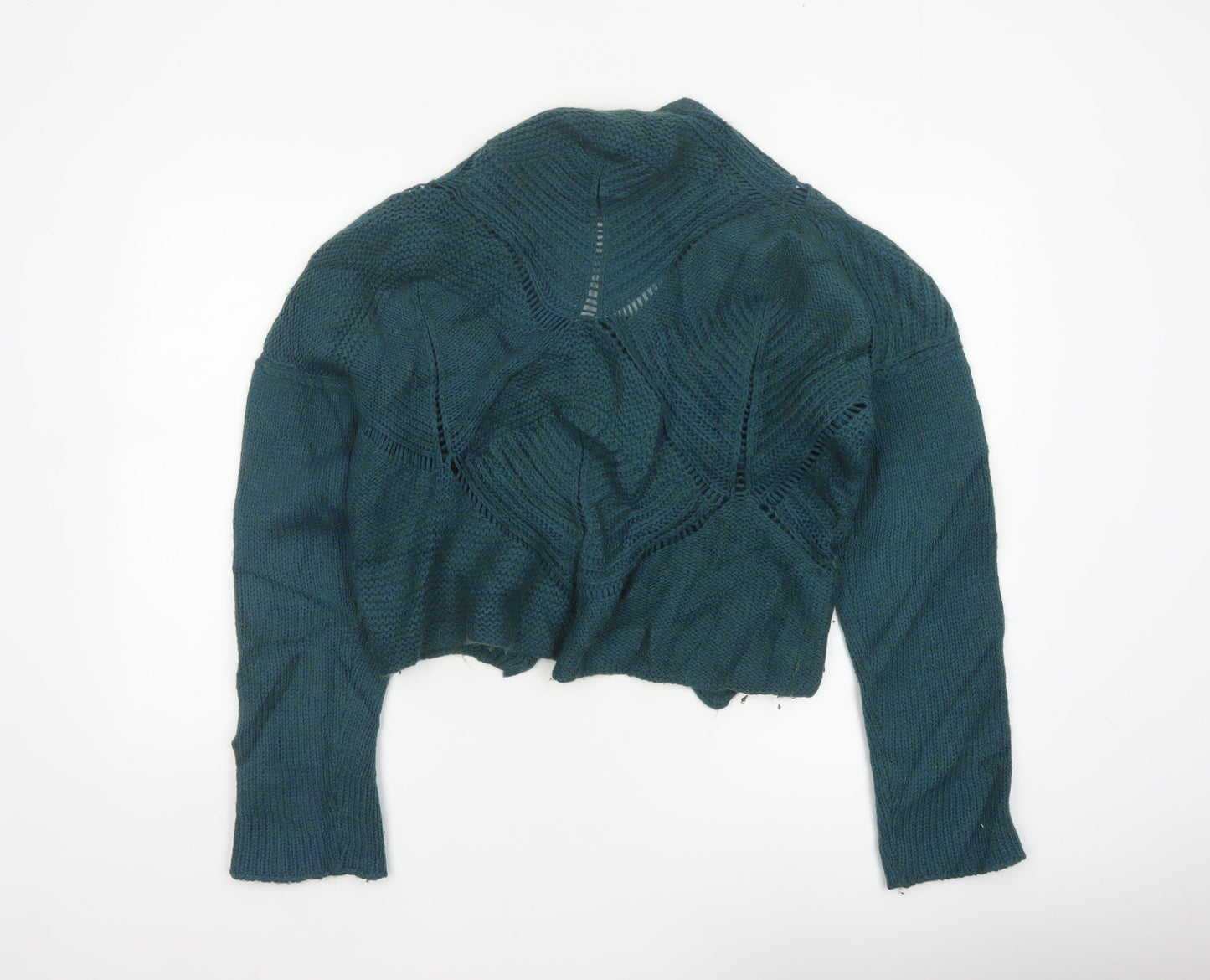 Crea Concept Women Green L Cable-Knit Cowl Neck Alpaca Blend Jumper