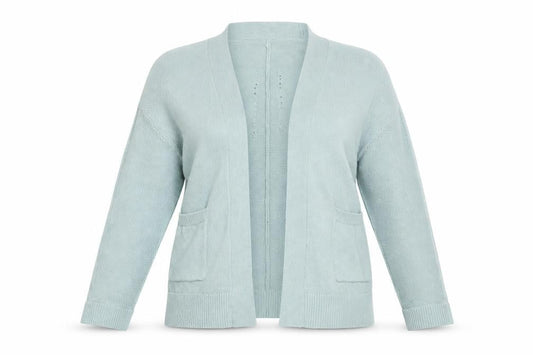 White Stuff Women Blue UK 14 Open Knit Cotton Cardigan Pockets